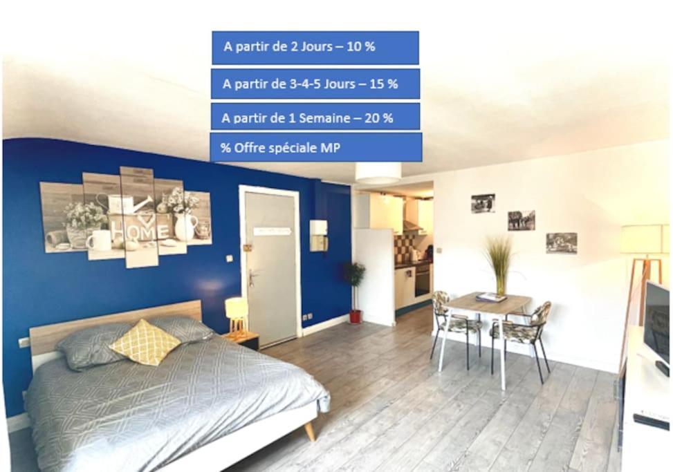 Appartement Entier Moissac Centre 30 M2 Calme Avec Cour Interieure Pour Velos A 50M Du Marche De 모이작 외부 사진